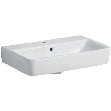 Geberit Selnova Compact - Waschbecken 60x37 cm, mit Überlauf, 1 Hahnloch, Weiß 501.511.00.7