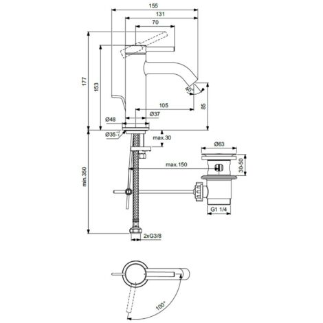 Ideal Standard CeraLine - Waschtischarmatur Mit Aus Produktbild-Vorschau 10