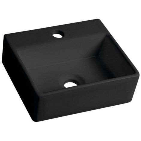Sapho Small - Handwaschbecken GIULIA 34x29 cm, ohne Überlauf, mit Hahnloch, schwarz matt BH7002B