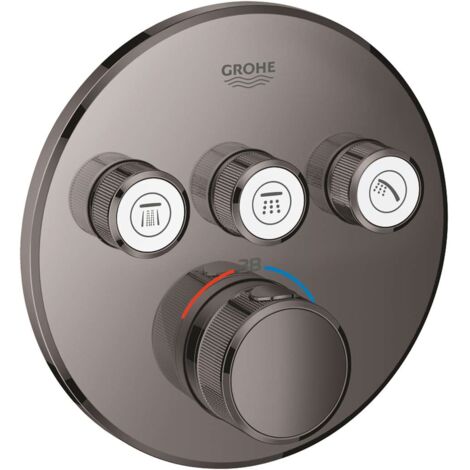 Grohe Grohtherm SmartControl - Thermostat-Duscharmatur, Unterputzmontage, mit 3 Absperrventilen, Hard Graphite 29121A00 (1/6)