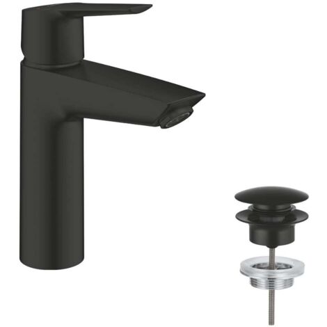 Grohe QuickFix Start - Waschtischarmatur mit Push-Open-Ablaufgarnitur, schwarz matt 237462432