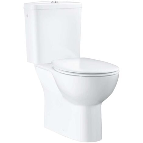 Grohe Bau Ceramic - Set - Stand-WC-Kombination mit Spülkasten + WC-Sitz SoftClose, Rimless, Alpinweiß 39346000