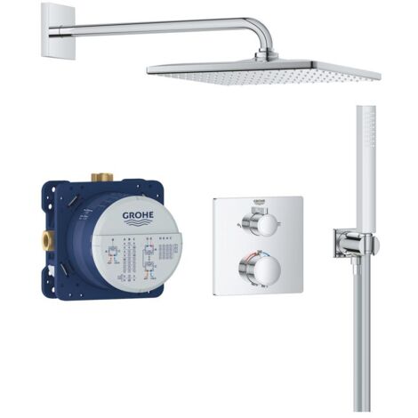 Grohe Precision - Brauseset mit Thermostat für Unterputzmontage, 31x31 cm, Chrom 34881000