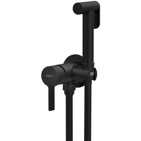 Sapho Iconic - Unterputz-Bidetarmatur, mit Brause, mit Einbaukörper, schwarz matt AF040B