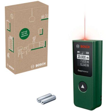 Bosch Laser-Entfernungsmesser EasyDistance 20 (einfache und präzise Messung bis 20 m, Hosentaschenformat, Ein-Tasten-Steuerung, in E-Commerce-Karton)