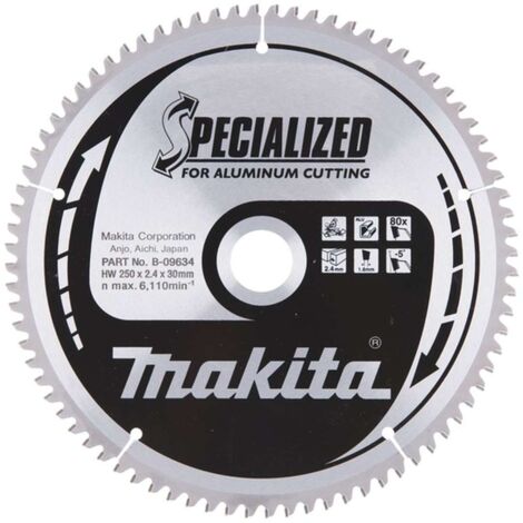 Makita Zubehör - Sägeblatt Aluminium, 250x30 mm, 80 Zähne B-33308
