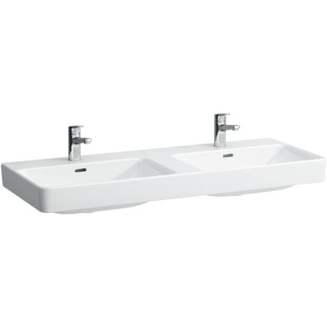 Laufen Pro S - Doppelwaschtisch 120x47 cm, mit 2 Hahnlöchern, weiß H8149660001041