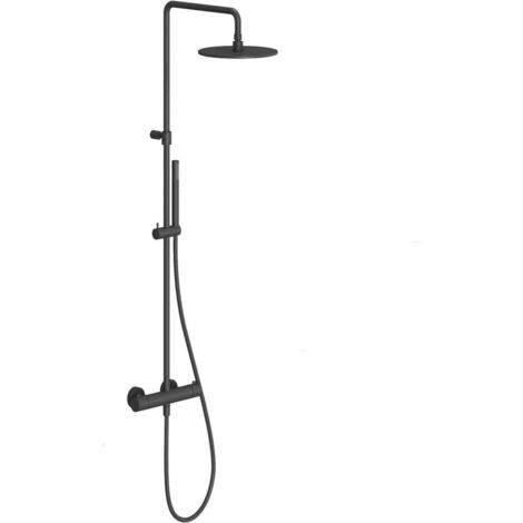Ravak Espirit - Duschset mit Thermostat, Durchmesser 25 cm, mattschwarz X070496 (1/2)