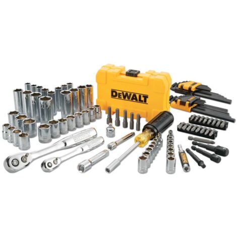 Bricoline – Steckschlüssel-Set 108-tlg. – 1/4" und 3/8" Knarren – 28 metrische und zöllige Inbus-Schlüssel – Robuster Tragekoffer (1/2)