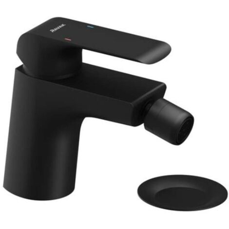 Ravak Flat - Bidetarmatur mit Ablaufgarnitur, Click-Clack, schwarz matt X070178