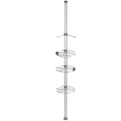 Simplehuman Badezimmerzubehör - Eckstange mit einstellbaren Ablagen, Edelstahl BT1062