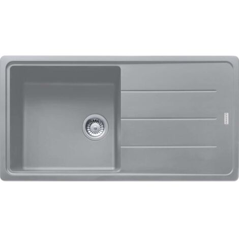 Franke Basis BFG 611-97 Spüle 97x50cm mit umkehrbarer Abtropffläche, Fragranit +, Steingrau (BFG611-97SK)
