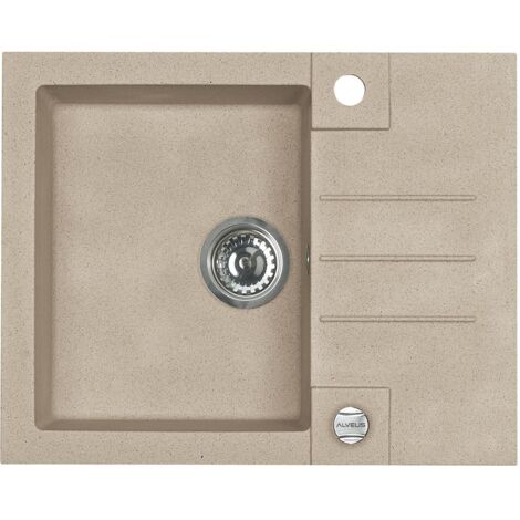Alveus Rock - Granit-Spüle 60x48 cm, mit Ablaufsystembedienung, beige 1090950 (1/5)
