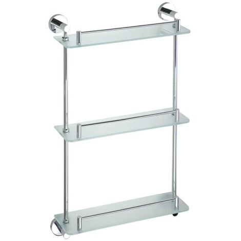Sapho X-Round - Duschablage, 3-Fach, verchromt / Milchglas XR608 (1/2)