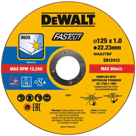 DeWALT Zubehör - Satz Trennscheiben für Edelstahl 125x22,23 mm, 100 Stück DT20540