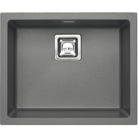 Alveus Quadrix granital - Granit-Spüle 56x46 cm, mit Ablaufsystembedienung, steel 1108037 (1/5)