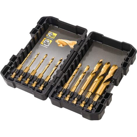 DEWALT DT50050-QZ Set mit 10 Impact-Titan-Bits für Schlagschrauber, 1/4 Anschluss im Koffer