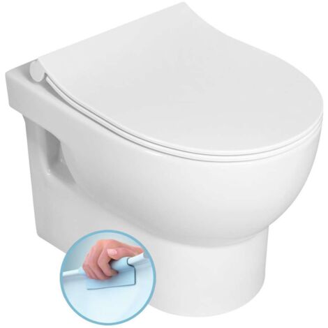 Aqualine Sanitärkeramik - Hängetoilette Absolut, randlos, weiß 10AB02002 (1/5)