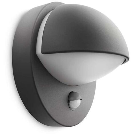 Philips myGarden - LED-Wandleuchte für den Außenbereich, Durchmesser 20 cm, E27, mit Sensor, Anthrazit 915002146003 (1/5)