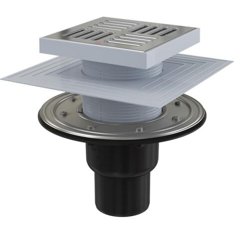 AlcaPlast Bodenablauf 105x105mm DN50 mit Geruchsverschluss Abgang senkrecht APV4444