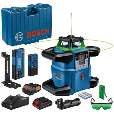 Bosch Zubehör - 18V Akku-Rotationslaser, Reichweite 650 m, mit Empfänger und Zubehör, 1x Akku 4,0 Ah, Ladegerät 0601061V00