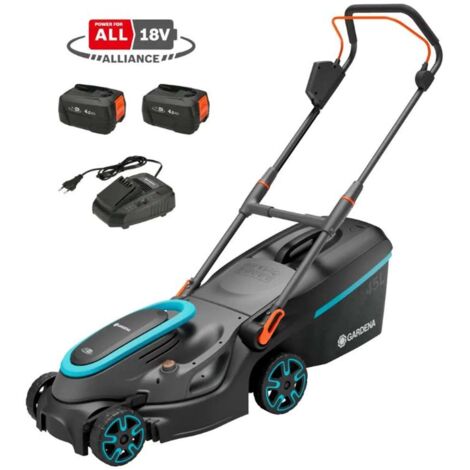 Gardena - 18V Akku-Rasenmäher PowerMax 37/36V P4A, Schnittbreite 37 cm, 2x Li-Ion 4,0 Ah Akku, Ladegerät 14638-20