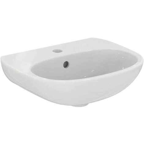 Ideal Standard Tesi - Handwaschbecken 45x36 cm, mit Überlauf, mit Hahnloch, weiß T352401