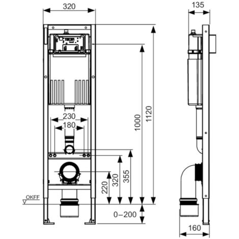Tece TECEbase - Vorwandelement für Wand-WC, Höhe 112 cm 9400440