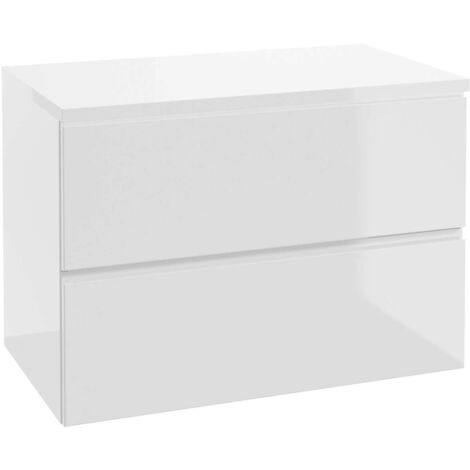 kielle Oudee - Waschtischunterschrank einschließlich Waschtischplatte 80x55x46 cm, weiß glänzend 50002S820