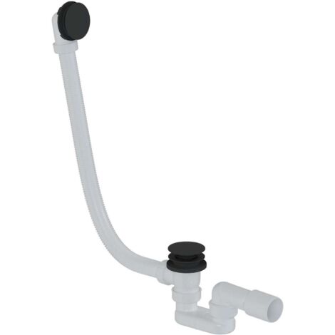 kielle - Ab- und Überlaufgarnitur für Badewannen Click-Clack, Länge 1000 mm, schwarz matt 116010114