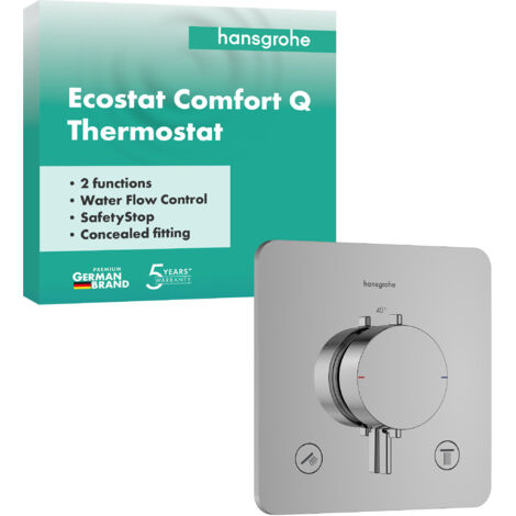 Hansgrohe Ecostat Comfort Q - Unterputz-Thermostatarmatur für 2 Verbraucher, Chrom 33713000