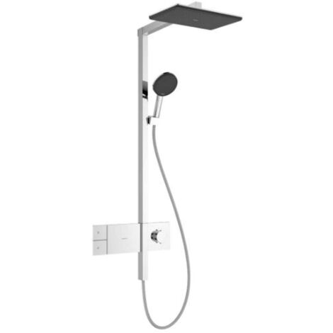 Hansgrohe Raindance Alive Q - Brauseset mit Thermostat, 21x34 cm, 3 Strahlarten, EcoSmart, Chrom 24581000
