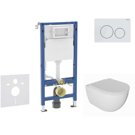 Geberit Duofix - Set Vorwandelement, WC Oudee mit Softclose-Sitz und Delta20-Betätigungsplatte, alpinweiß SANI11CA3138B