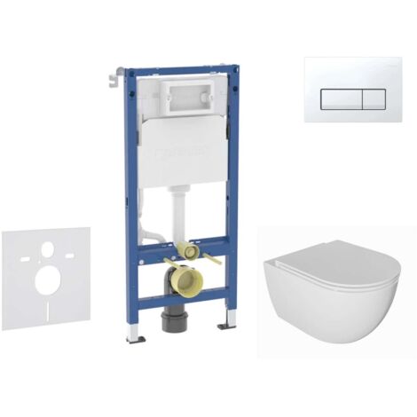 Geberit Duofix - Set Vorwandelement, WC Oudee mit Softclose-Sitz und Delta50-Betätigungsplatte, alpinweiß SANI11CA3137B