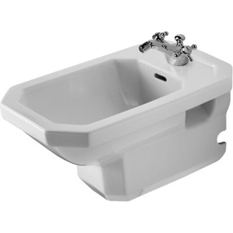 Duravit 1930 Wandbidet, mit Überlauf, mit Hahnlochbank,