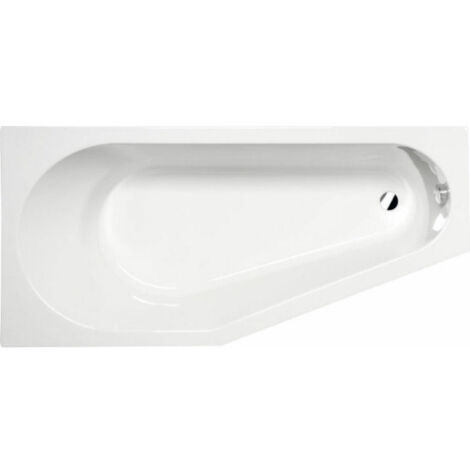 Polysan Tigra Asymmetrische Badewanne, linksdrehend 150 x 75 cm aus Acryl, Weiß (72928)