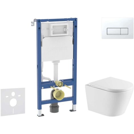 Geberit Duofix - Set Vorwandelement, Nefia-WC mit Softclose-Sitz und Delta50-Betätigungsplatte, Alpinweiß SANI11CA31114