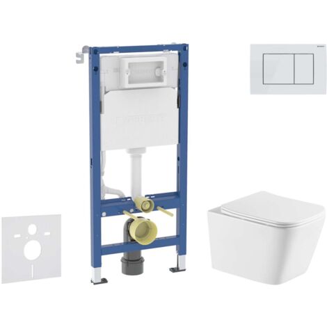 Geberit Duofix - Set Vorwandelement, Arkas I-WC mit Softclose-Sitz und Delta30-Betätigungsplatte, Alpinweiß SANI11CA31149