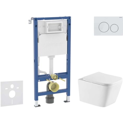 Geberit Duofix - Set Vorwandelement, Arkas I-WC mit Softclose-Sitz und Delta20-Betätigungsplatte, Alpinweiß SANI11CA31148