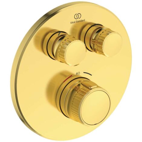 Ideal Standard CeraTherm Navigo - Thermostatische-Duscharmatur, Unterputz, für 2 Geräte, brushed gold A7296A2 (1/3)