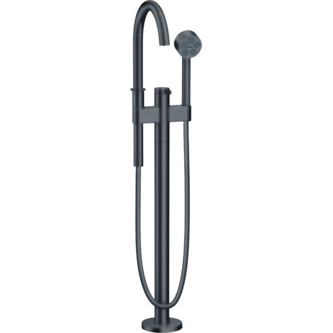 Axor One - Badewannenarmatur, Bodenmontage, mit Zubehör, chrom schwarz gebürstet 48440340 (1/2)