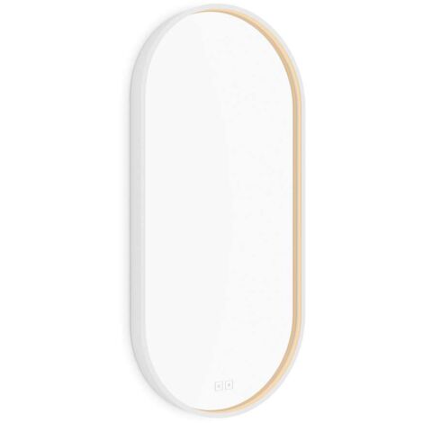Nimco - Spiegel mit LED-Beleuchtung, 45x90 cm, zwei Berührungssensoren, mattweiß ZPB 32003LVX-05 (1/5)