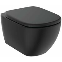 Ideal Standard Tesi - Wand-WC mit SoftClose-Sitz, RimLS+, Seide schwarz T5361V3