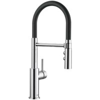 Blanco Catris S - Spültischarmatur mit flexiblem Rahmen und Geschirrbrause, Schwarz/Chrom 525791
