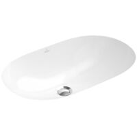 Villeroy & Boch O.novo - Unterbauwaschtish, ohne Hahnloch, mit Überlauf, 60x35 cm, Weiß, mit Ceramicplus 41626001