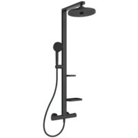 Ideal Standard ALU+ - Brauseset mit Thermostat, Durchmesser 26 cm, 2 Strahlarten, Seide schwarz BD583XG