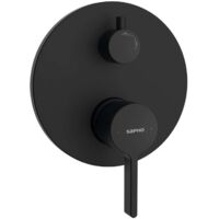 Sapho Iconic - Unterputzarmatur für 2 Verbraucher, mit Einbaukörper, schwarz matt AF042B