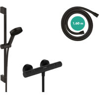 Hansgrohe Pulsify Select S - Brauseset mit Thermostat, 3 Strahlarten, EcoSmart, mattschwarz 24262670