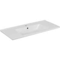 Aqualine Zuno - Waschtisch 100x46 cm, mit Überlauf, mit Hahnloch, weiß 9100