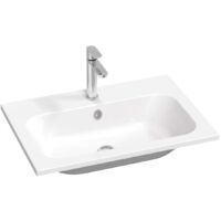 Ravak Chrome Slim - Waschbecken 70x49 cm, mit Überlauf, mit Hahnloch, weiß XJG01170001